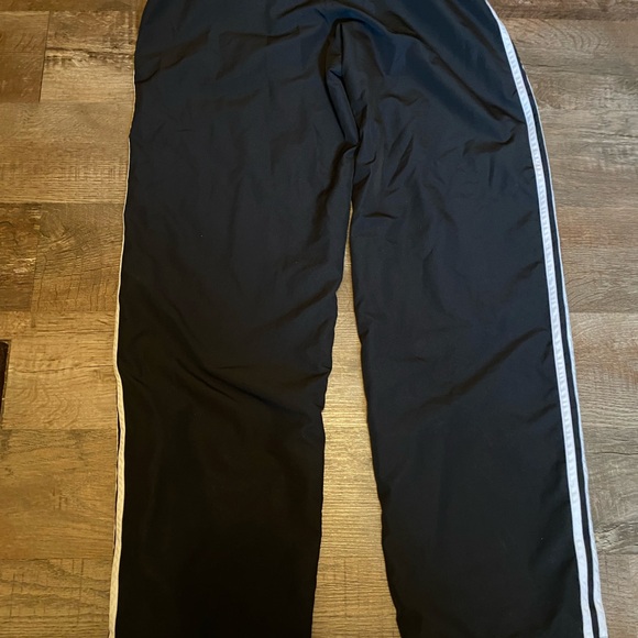 Adidas Women's Black Joggers with White Stripes - Picture 3 of 4